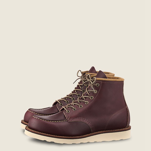 Red Wing Heritage Boots Mens Burgundy - Classic Moc - 6-inch Mesa Leather - 5640987-GS